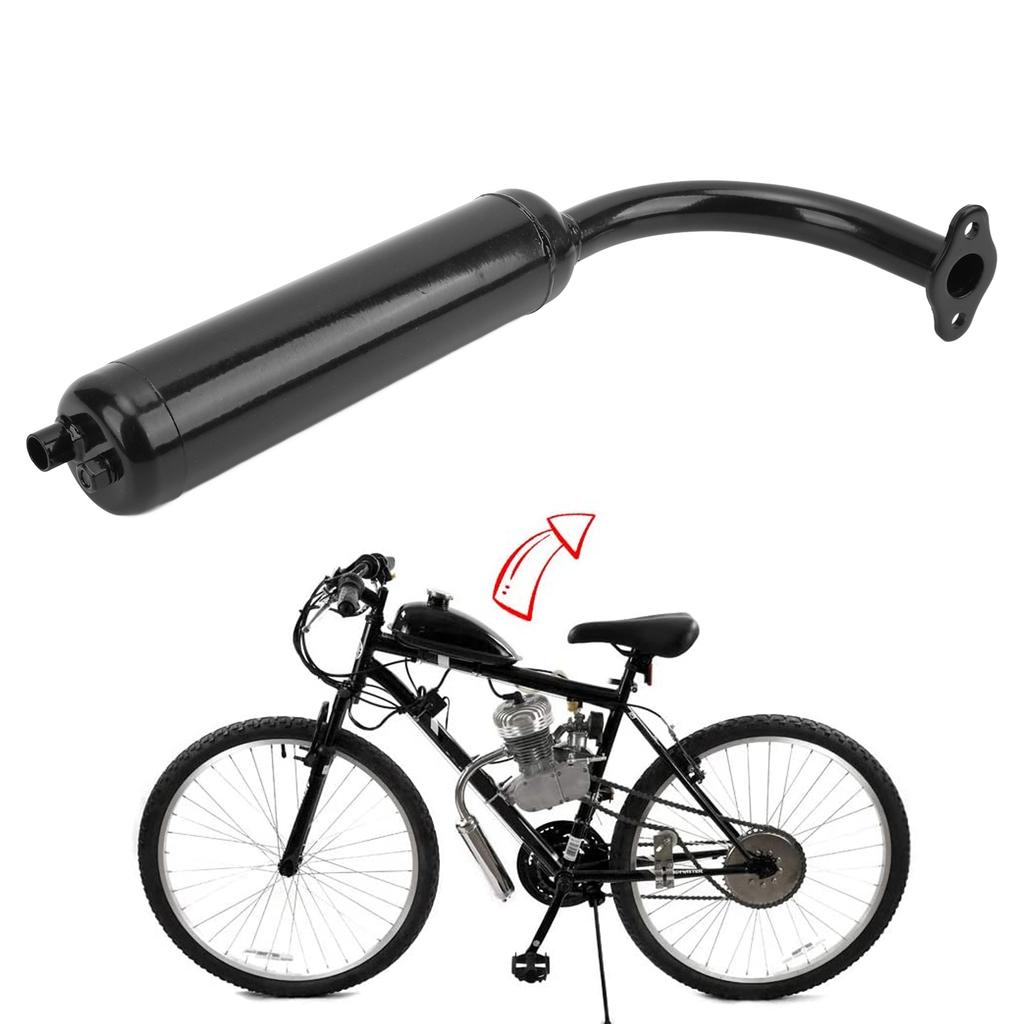 Motor Bikes Muffler Exhaust Pipe Black for 2 Stroke 49cc 60cc 66cc 80cc Engines Motorized Bicycle