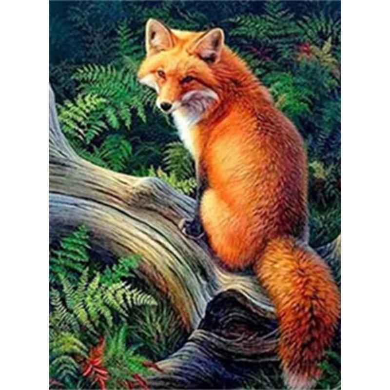 

DIY Алмазная картина Лиса Набор для вышивки крестом Мозаика Искусство Алмазная картина Полный круг/Квадратный алмаз Украшение дома Round 20x30cm