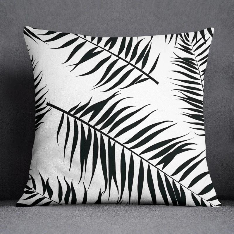 Tropical Green Plant Leaf Print Pattern Home Office Bedroom Sofa Car Decoration Throw Pillow Pillowcase 45 * 45cm