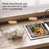 Stainless Steel Sink Drain Basket With Adjustable Size For Dish Drying And Organization