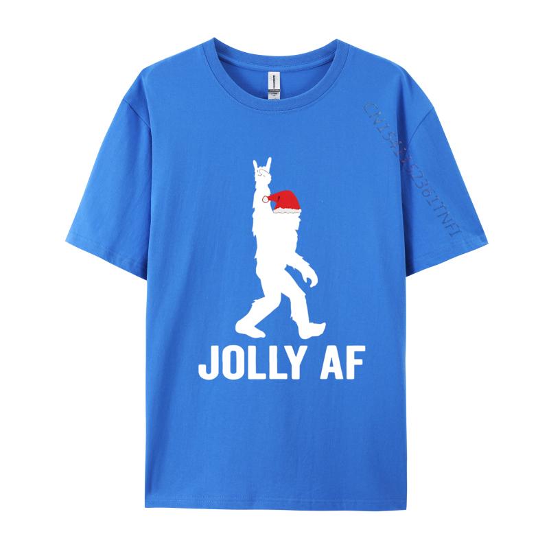 Jolly Af Bigfoot Santa Christmas Sasquatch T Shirts Tops Tees for Unisex High Quality All Cotton T Shirt Camisas Basicas Hombre