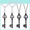 Kingdom Hearts Key Shape Keychain Alloy Necklace Pendant Jewelry Fashion Gift