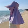 Casual Wide Brim Shawl Fisherman Hat Solid Color Breathable Hiking Bucket Hat Elastic Neck Protection Mountaineering Cap Summer