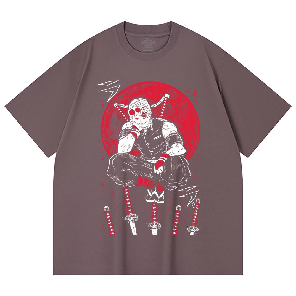230 Gsm 100% Cotton Demon Slayer V48 Uzui Print Unisex Heavy Cotton T Shirt