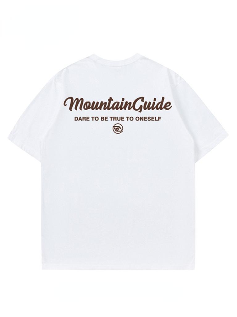 Summer Fashion Heavyweight Retro Men's English Letters 100% Cotton Printed Round Neck High-quality Casual Fitness Street T-shirt