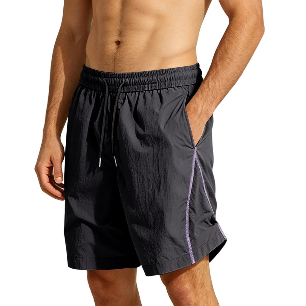 Men Lightweight Breathable Quick Dry Shorts with Drawstring Elastic Waistband Outdoor Casual Relaxed Fit for Daily Wear