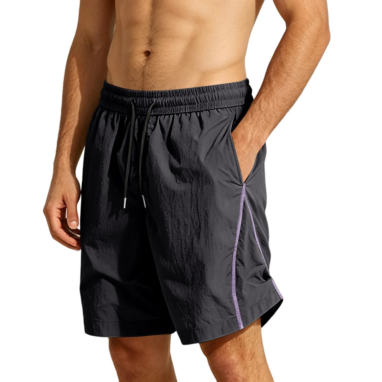

Men Lightweight Breathable Quick Dry Shorts with Drawstring Elastic Waistband Outdoor Casual Relaxed Fit for Daily Wear XL чёрный