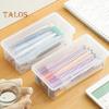 Pencil Box Extra Large Capacity Transparent Design Stackable Pencil Organizer Snap-on Lid Pencil Container