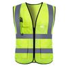 Adults High Visibility 5 Pockets Safety Reflective Zipper Vest Warning Waistcoat