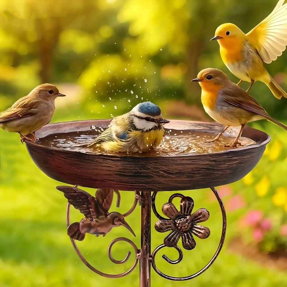Five Prongs Base Outdoor Bird Bath Heavy Duty Bird Drinking Station Garden Birdbath  Garden