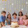 92FT Gold Moon Star Garland, Sparkly Crescent Moon & Star Hanging Decor for Ramadan Eid Mubarak, Birthday Party Supplies, Wedding Baby Shower