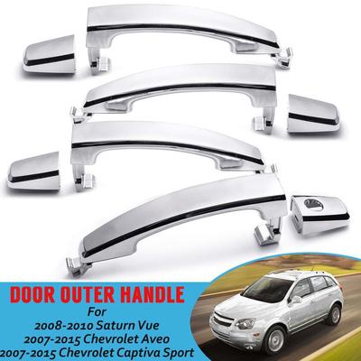 1/2/ vnt. Automobilio priekinės kairės dešinės galinės chromuotos ABS durų išorinės rankenos dangteliai Chevrolet Captiva Sport Aveo Saturn 96468266