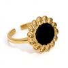 Stainless Steel Sun Flower Red Drip Oil Rings for Women Men Niche Personality No Fading Opening Rings Party Jewelrty Accessories