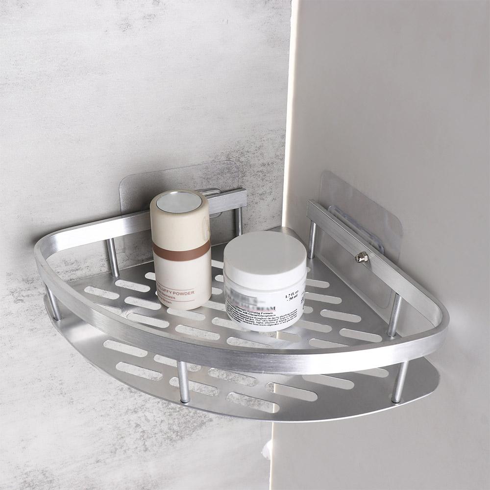 Aluminum Zinc Zinc Alloy Shower Corner Shelf Black/Silver Makeup Storage Organizer Bathroom Shelf Bathroom