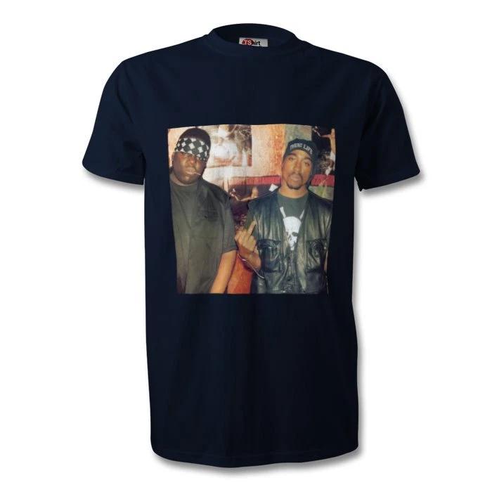 Notorious BIG biggie 2pac Tupac music hip hop gangster rap print art T-Shirt tee S
