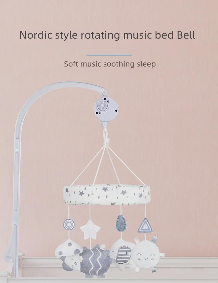 Musical Rotating Baby Mobile - Soothing Bedside Hanging Toy with Soft Doll Pendants
