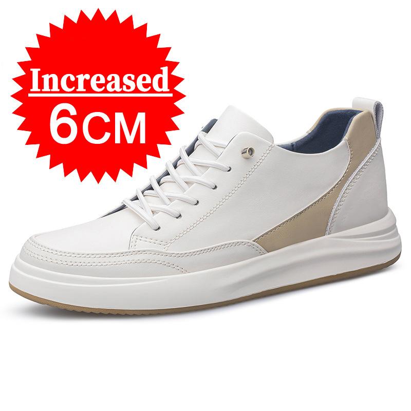 Fashion Men Elevator Shoes 4/6/8CM Invisible Inner Heightening Shoe High Quality Leather Outdoor Casual Sports Shoes Walking Work Shoes
