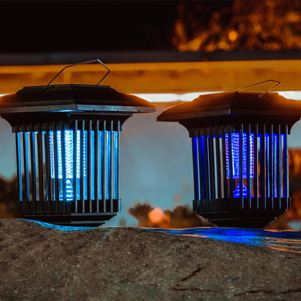 Solar Mosquito Killing Lamp Lawn Lamp Bug Zapper Utomhus insekt Fly Zapper Electric Shock Mosquito