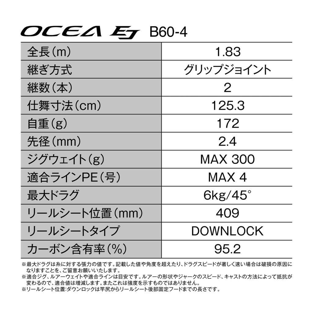 SHIMANO Offshore Rod 25 Ocea EJ B60-4