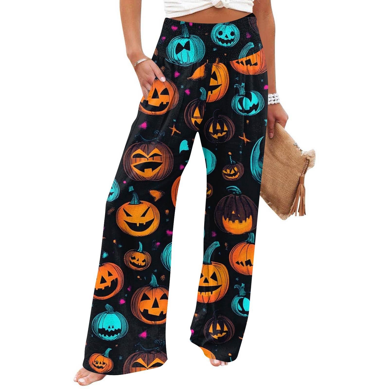 

Женские повседневные брюки прямого кроя с принтом, с высокой посадкой и карманами XXL