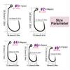 50PCS Barbless High Carbon Steel Jig Hooks Aberdeen 60° Fly Tying Hooks for Streamer Nymph Saltwater Bass Worm Fishing Hooks