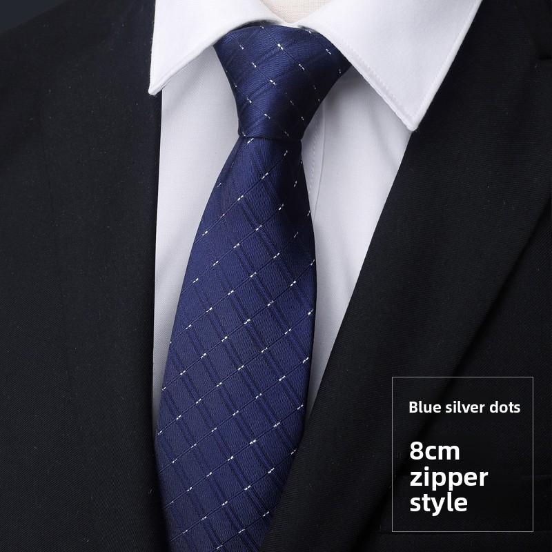 Men Kids Striped Pattern Tie With Zipper Closure For Formal Ceremonies