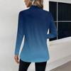 Women's Fashion Casual Lapel Short Long Sleeve Print Shirt Women's V-Neck Tops