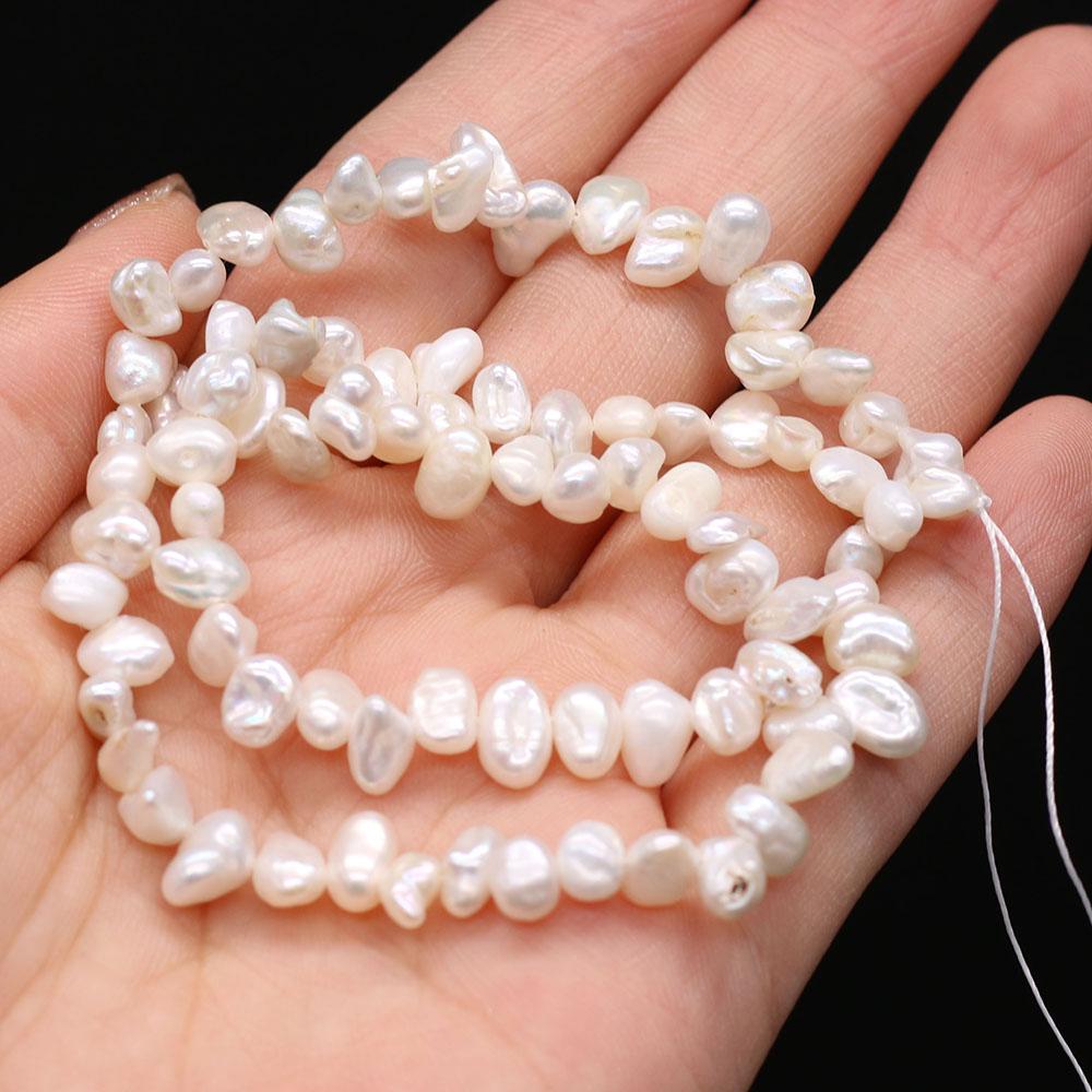 

1String, Irregular Natural Freshwater Pearls, 5-6mm White Regenerated Pearl Beads for Jewelry Making DIY Crafts, Birthday Wedding Gifts, 36cm 1String/5-6mm-36cm білий