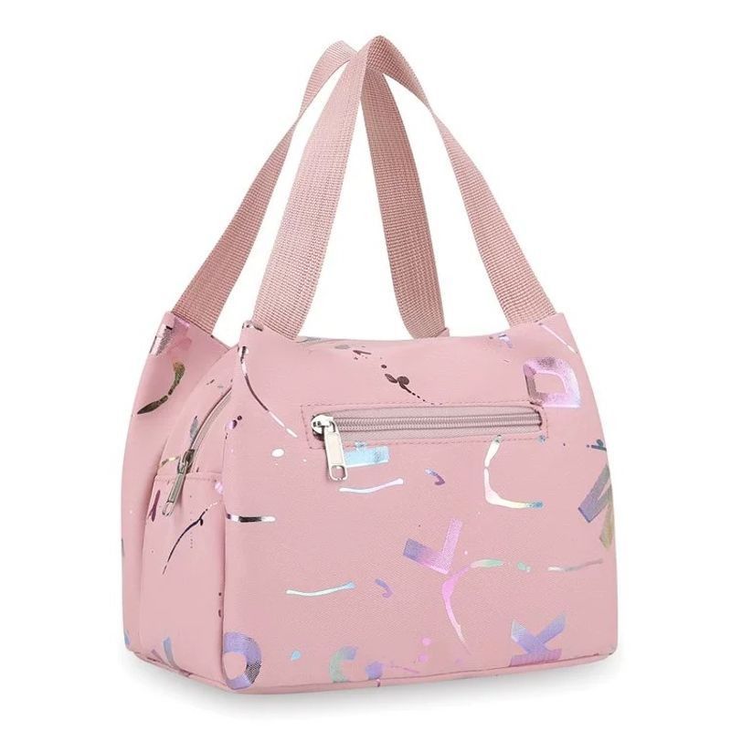 

Тканевая сумка Женская холщовая маленькая сумочка Водонепроницаемая сумка для ланча из ткани Оксфорд Сумка для мобильного телефона Женская сумка Сумка для покупок для новой мамы розовый