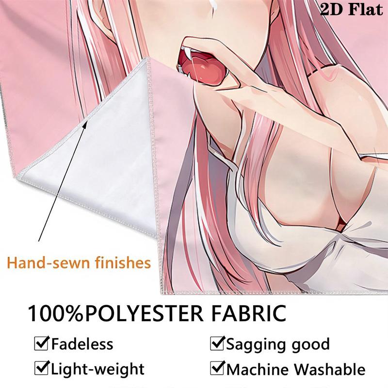 Franxx Zero Two Wall Tapestry Aesthetic Wall Hanging Printed Fabric Blanket Decorative Tapestries For Bedroom Living Room Home Decor