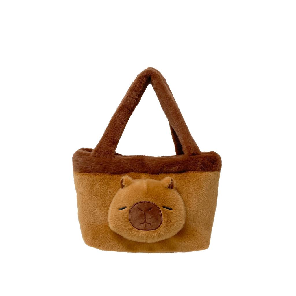 Handbag Plush Capybara With Orange Pendant Design Ugly And Cute Bag Phone