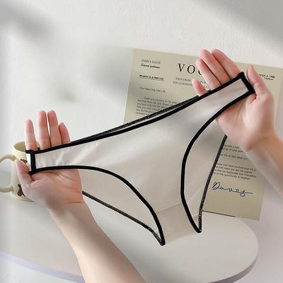 Mutandine a Vita Bassa Tinta Unita Sexy Semplici Confortevoli Antibatteriche Taglie Forti Mutandine da Donna