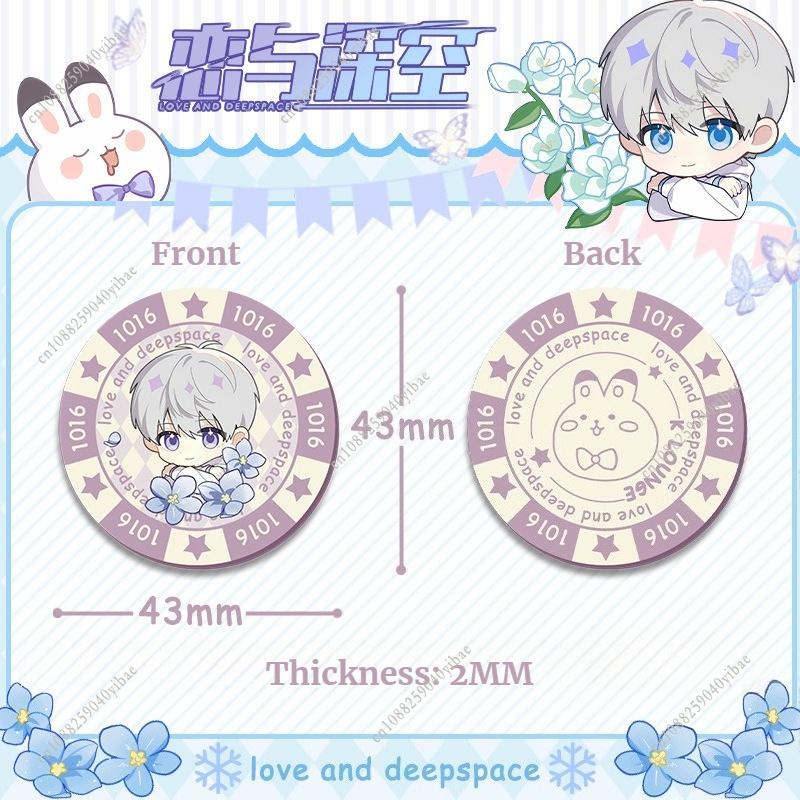 Love and Deepspace Sylus Rafayel Zayne Xavier Anime Cosplay 43MM Acrylic Chip Coin Double-Sided Pattern Collection Toy Fans Gift