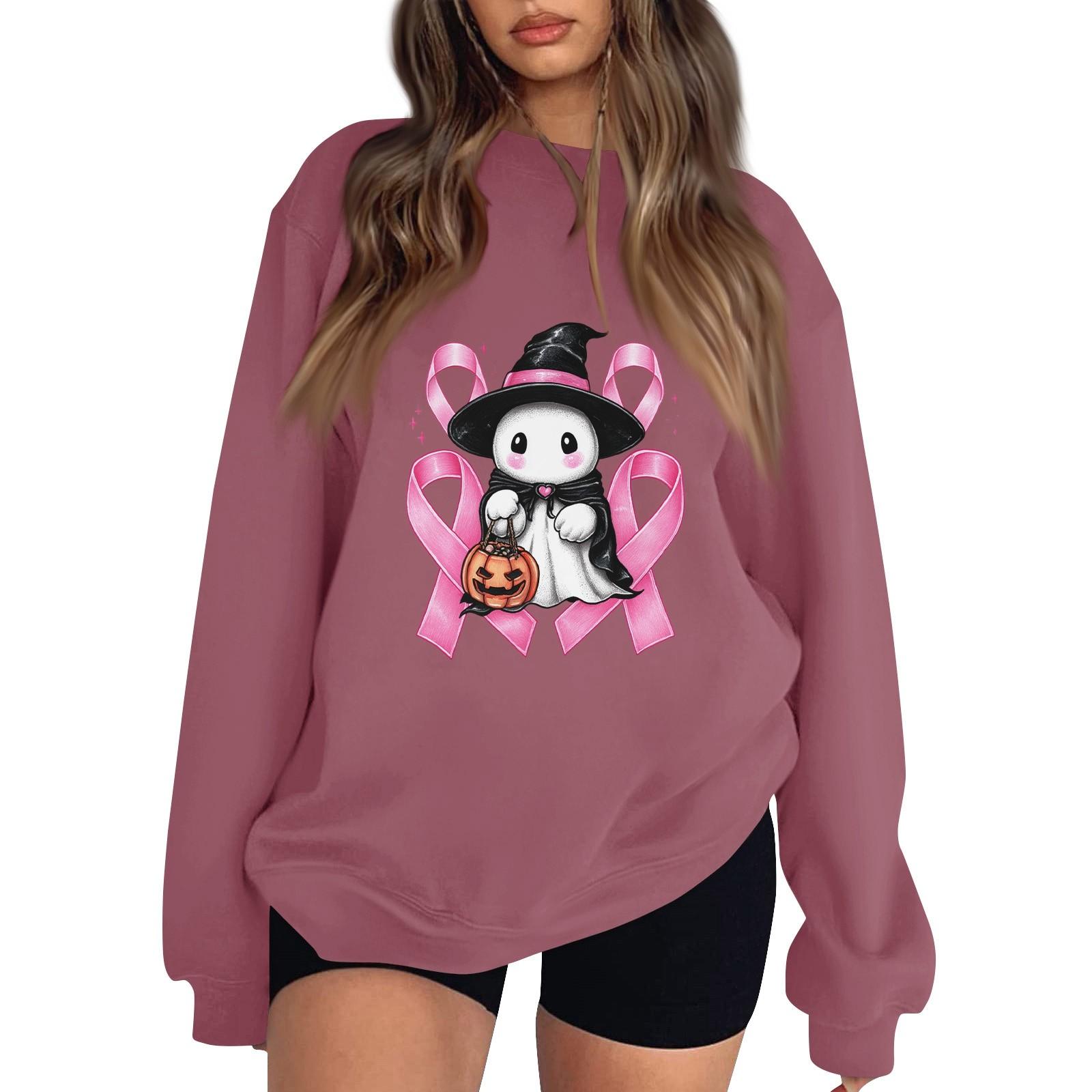 

Женский пуловер с заниженной линией плеча, спортивный свитшот с принтом на Хэллоуин M