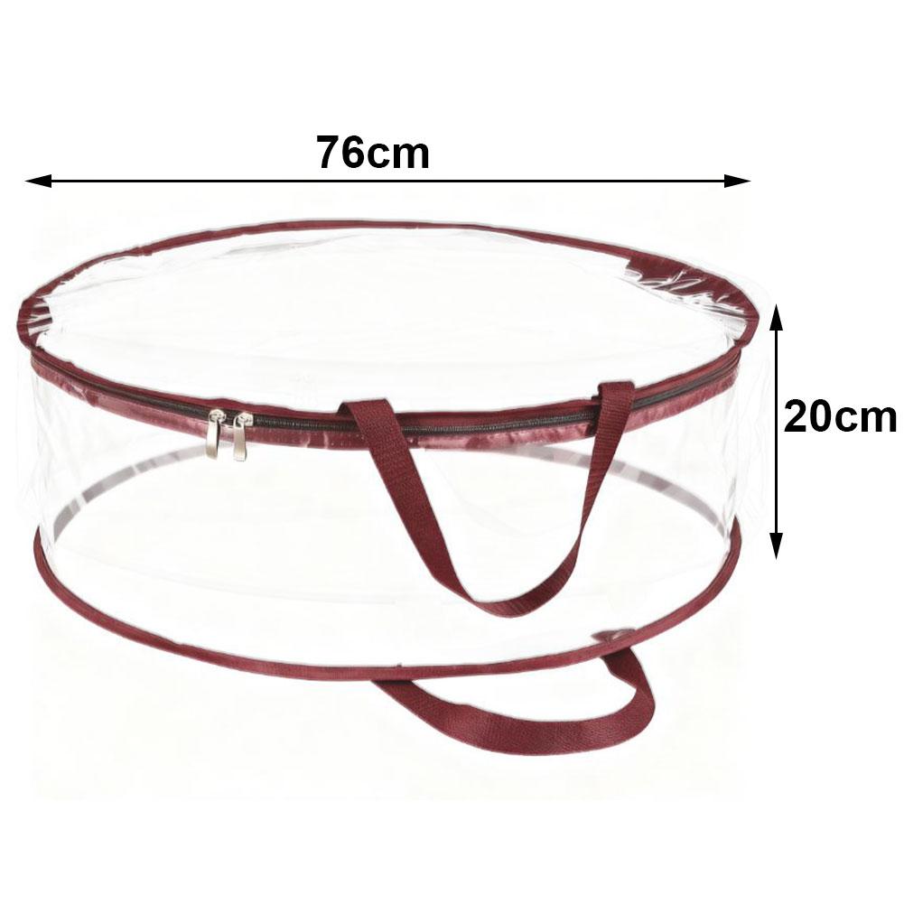 Christmas Wreath Storage Bag with See Through PVC Material Sturdy Handles and Closure for Easy Access and Protection
