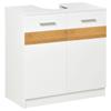 Under-Sink Furniture Floor-Standing Wooden Bathroom Cabinet with 2 Doors and Interior Shelf Modern Style 60x30x60.5 Cm White