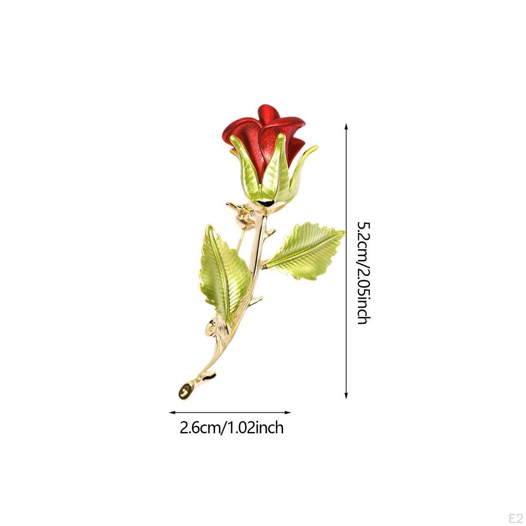 Rose Flower Brooch Pin Alloy Valentines Day for Hat Birthday Clothing