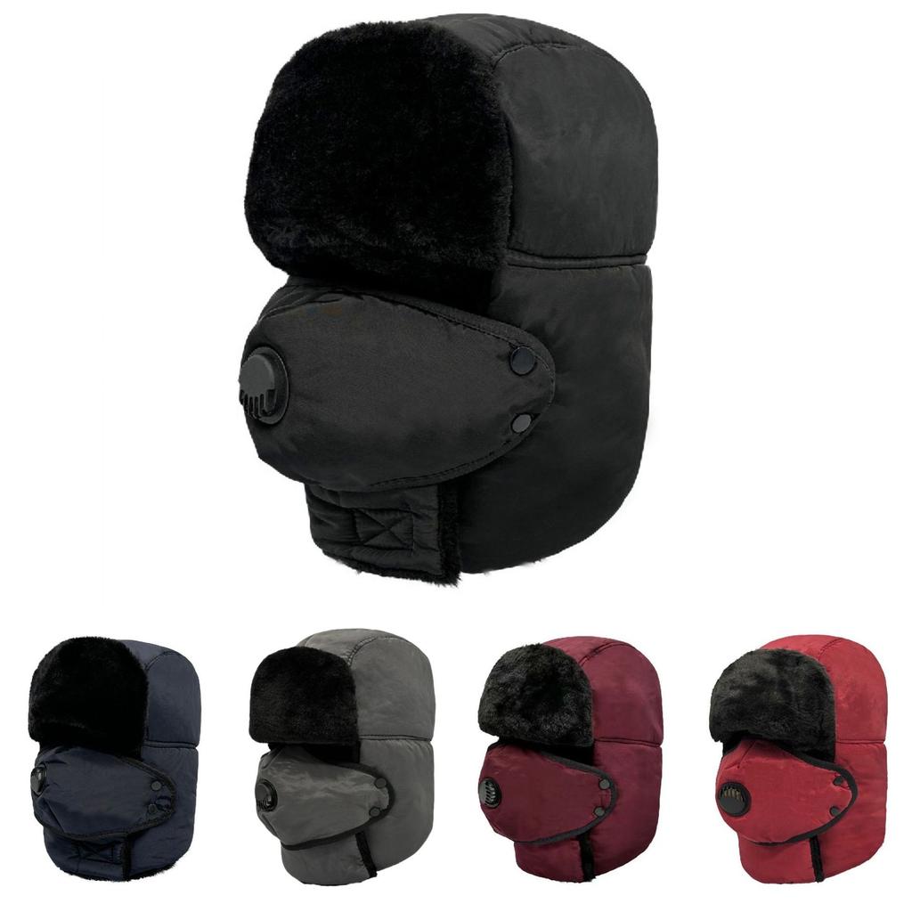 Winter Fleece-Lined Thickened Earflap Cotton Hat Northeast Cycling Windproof Cold-Resistant Warm Outdoor Hat