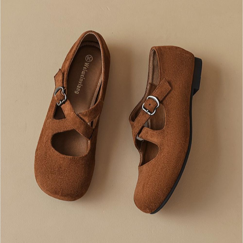 Fashion Mary Jane Shoes for Women's 2025 Spring Summer New Flats Cross Ballet Shoes Retro Round Head Shallow Mouth Pumps Women