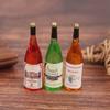 3Pcs/Set 1/12 Dollhouse Miniature Mini Simulation Wine Bottle Model Decor Toys