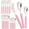 18Pcs ABS Handle Rivets Decoration Cutlery Set Stainless Steels Dinner Set Fork Spoon Western Dinnerware Kitchen Flatware