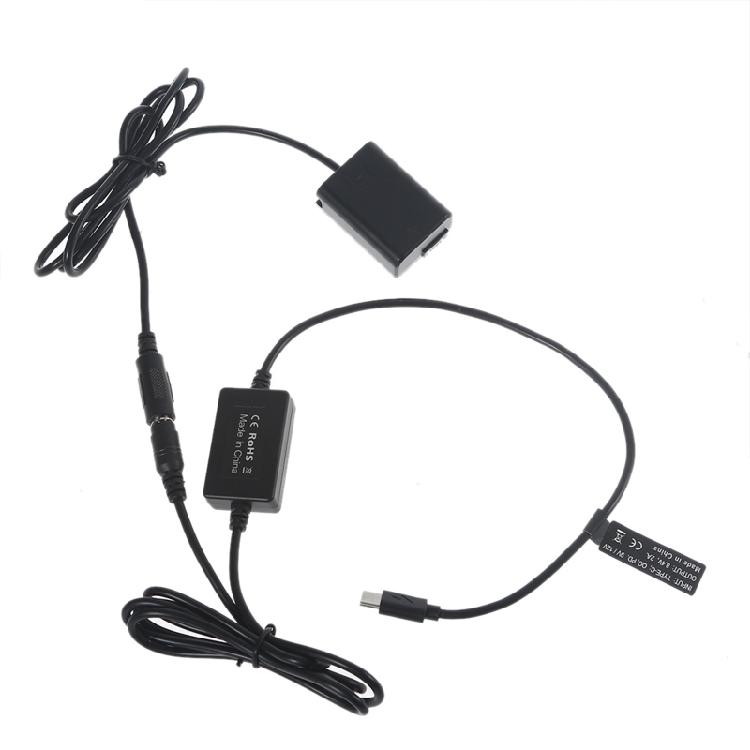 NP-FW50 Dummy Battery Type-C Cable Suitable for Son Y A6000 A6300 A6500 A7000