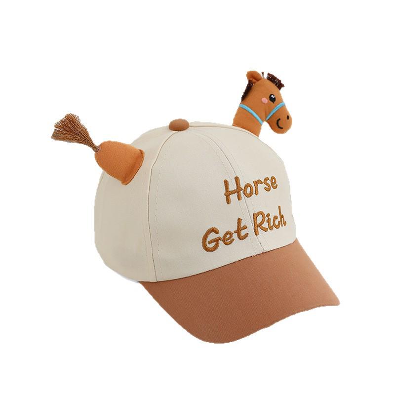 Cartoon Pony Baby Duck Tongue Hat: Korean Style, Versatile, Cute Sun Protection Baseball Cap for Boys and Girls - Spring New Arrival