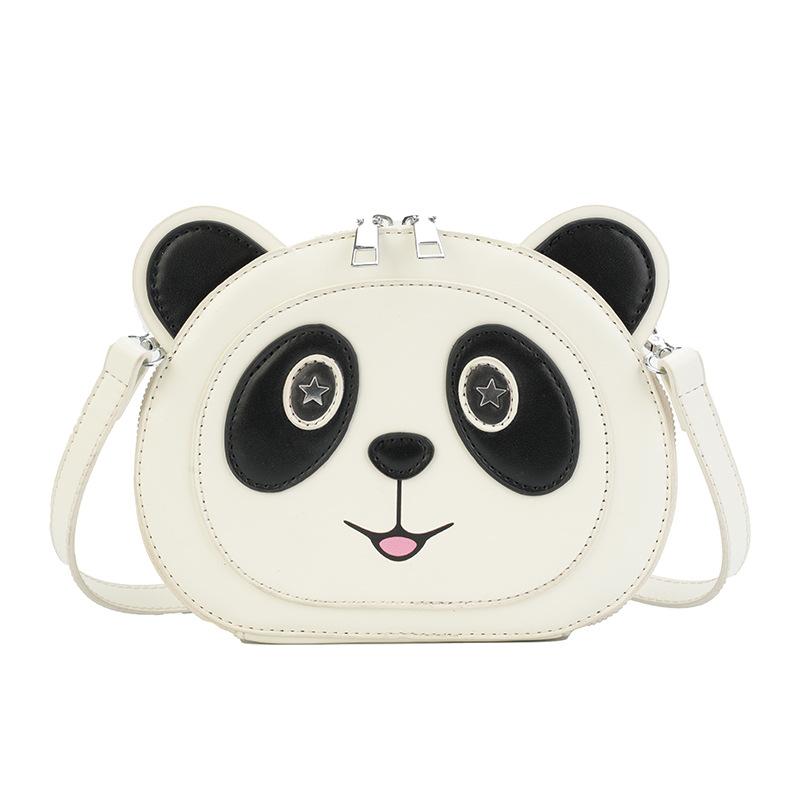 Cute Panda Small Bag 2025 New Japanese Cartoon Soft Girl Foreign Style Versatile Shoulder Bag Trendy Messenger Small Round Bag