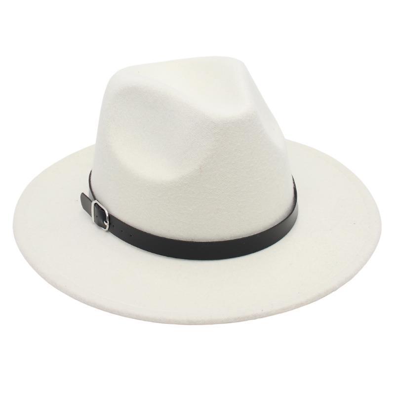 Nostalgiczny Cylinder Kapelusz Jazzowy Studio Klamra do Paska Męska i Damska Kapelusz Filcowy Model Cienia Kapelusz Wełniany Styl Hepburn