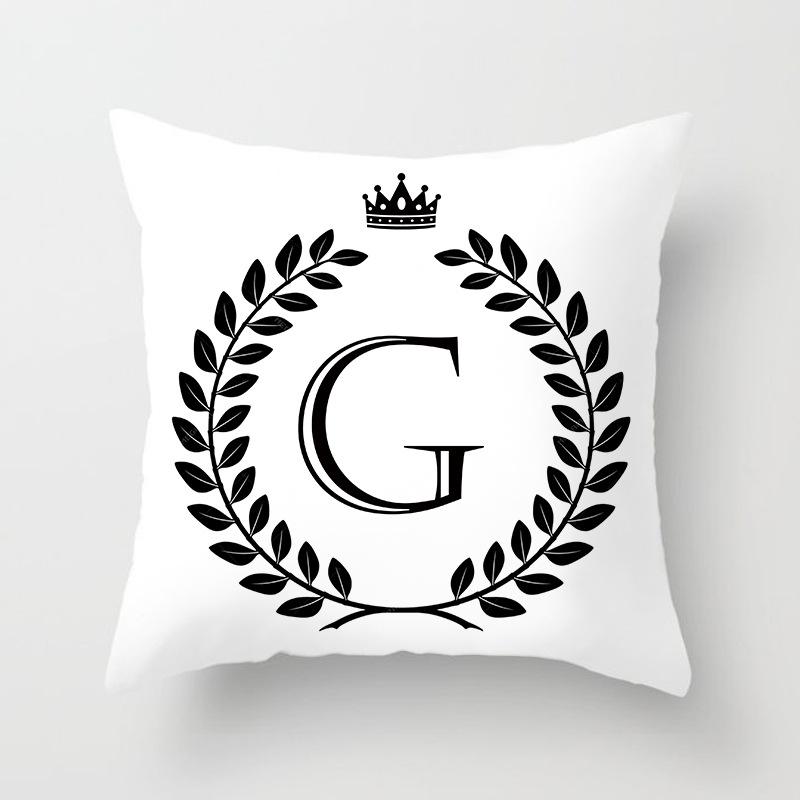 Nordic Simple Crown Letter Printing Pattern Cushion Cover Home Living Room Sofa Decoration Square Pillow Pillow Cover