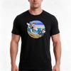 Rush Hour Circle Tshirt Summer Casual Cotton Tee Oversized Streetwear Tops Vintage Graphic Print Loose Fit Short Sleeve