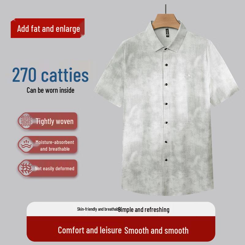 Men s Plus Size Breathable Short Sleeve Shirt 3XL