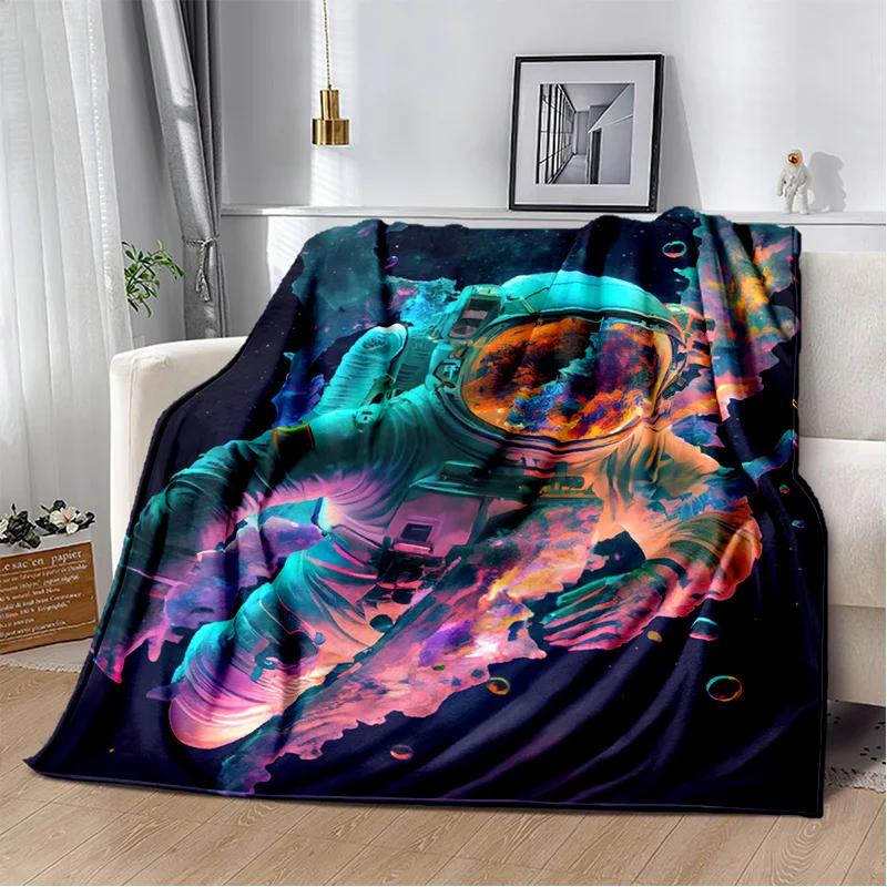 Astronaut Universe Spaceman 3D Outer Space Cartoon Blanket,Soft Throw Blanket for Home Bedroom Bed Sofa Office Cover Blanket Kid