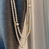 French Retro Pearl Beaded Adjustable Pendant Necklace